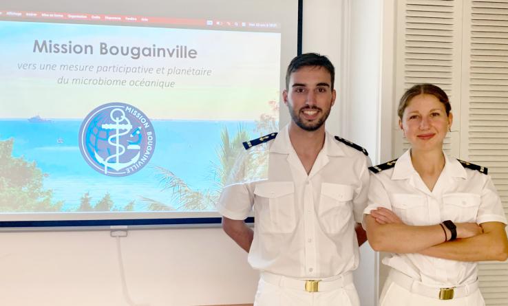Tout juste diplômés de Sorbonne Université, Hugo Zaccomer et Mathilde Vigneron sont les deux officiers aspirants « biodiversité » de la mission Bougainville basés à Nouméa.