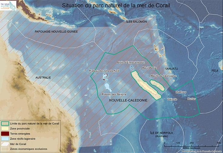 Mer de Corail et espace maritime de la Nouvelle-Calédonie, (c) DAM SPE.
