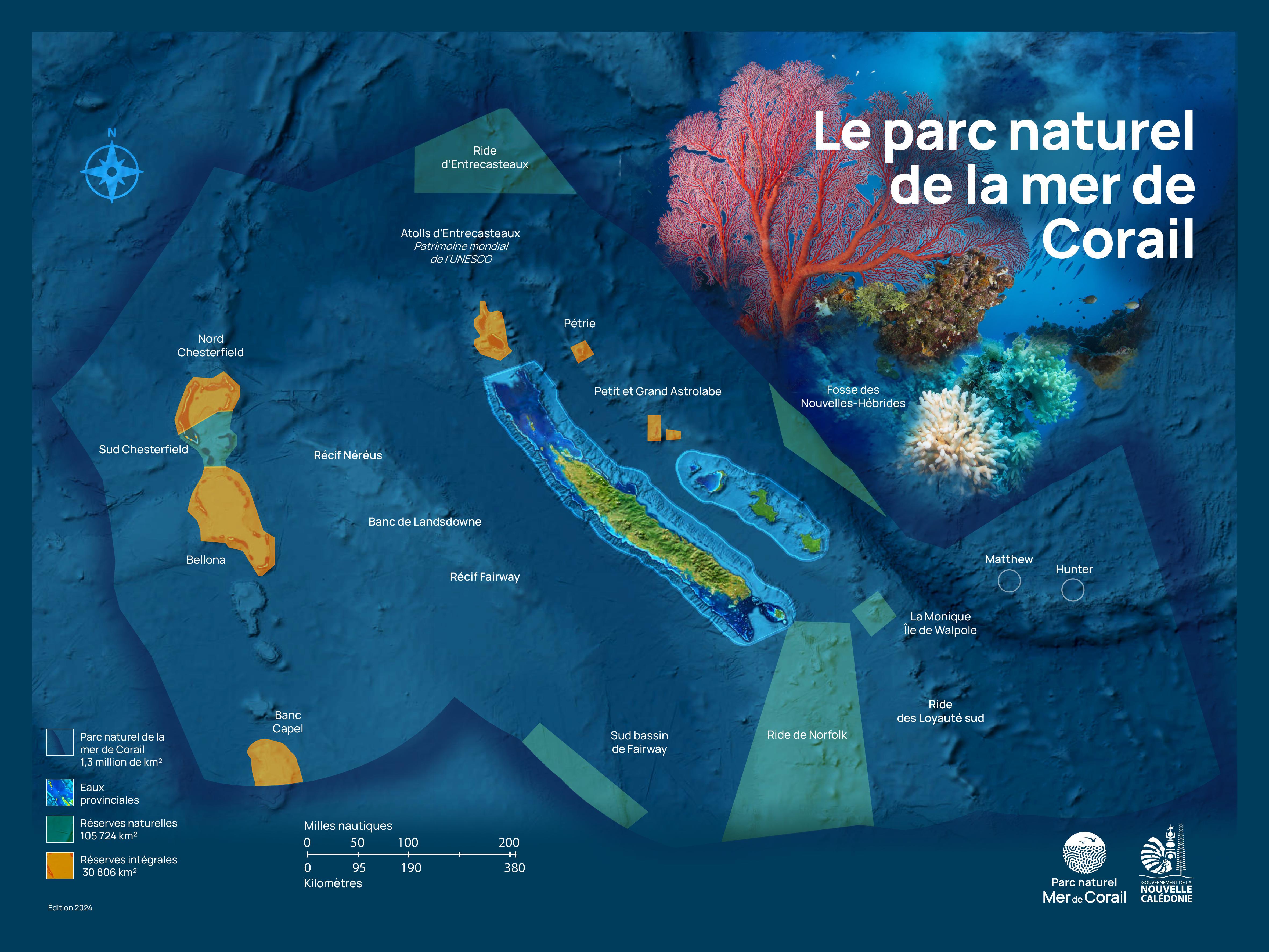 Poster carte du parc de la mer de Corail - 2023 Poster carte du parc de la mer de Corail - 2023